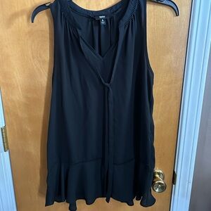 Mossimo Black Sleeveless Blouse Front Tie